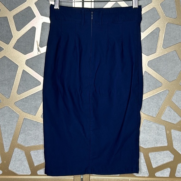 KNEE LENGTH ELASTIC WAIST STRETCHY BODYCON BUSINESS PENCIL SKIRT - Picture 3 of 4